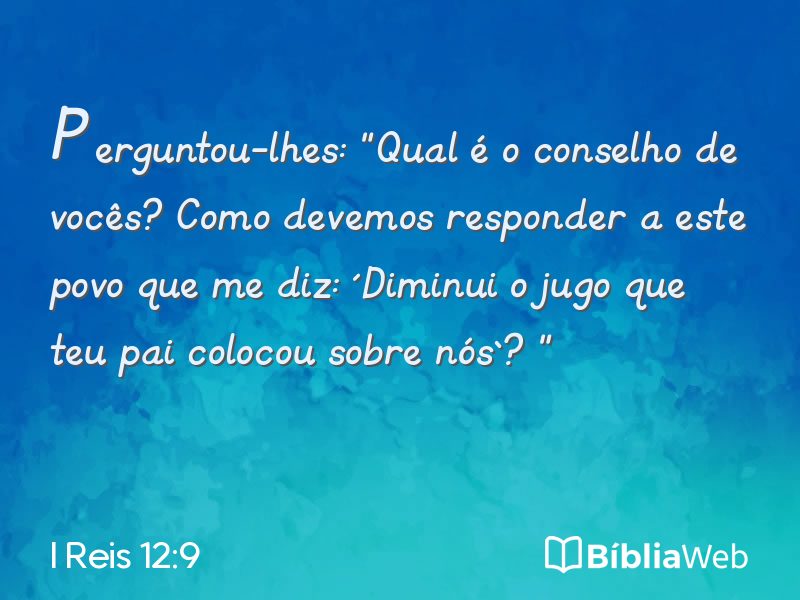 I Reis 12:9 em imagem para compartilhar
