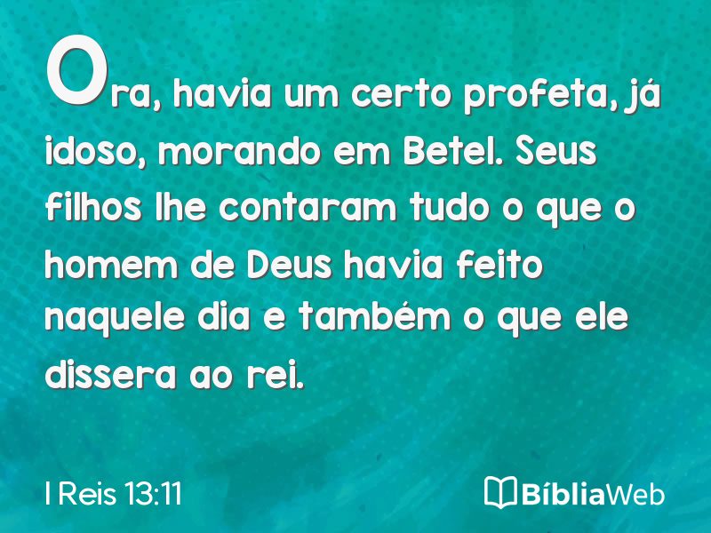 I Reis 13:11 em imagem para compartilhar