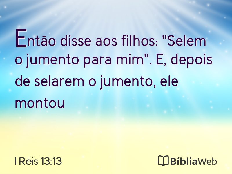 I Reis 13:13 em imagem para compartilhar