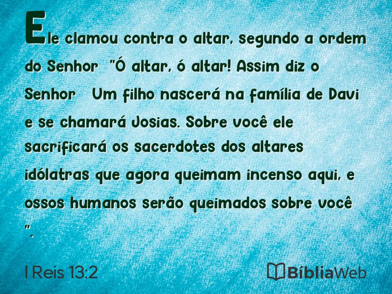 I Reis 13:2 em imagem para compartilhar