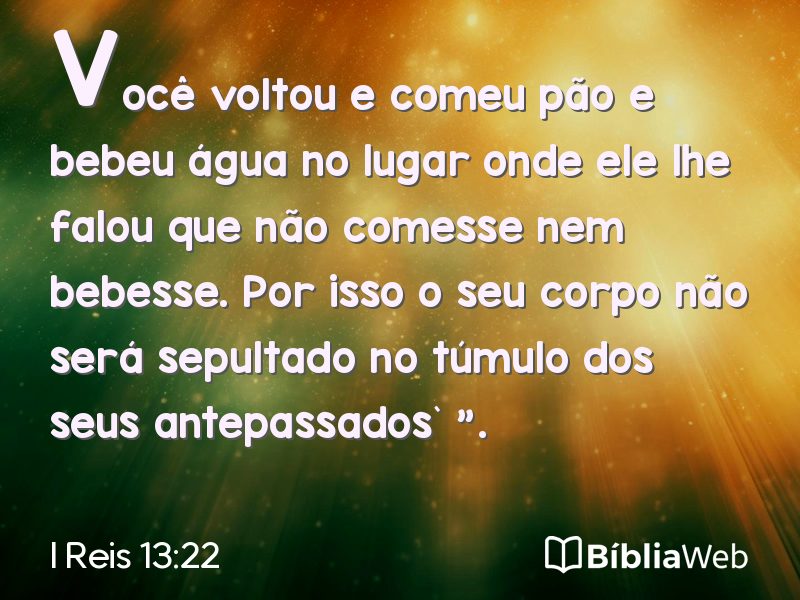 I Reis 13:22 em imagem para compartilhar