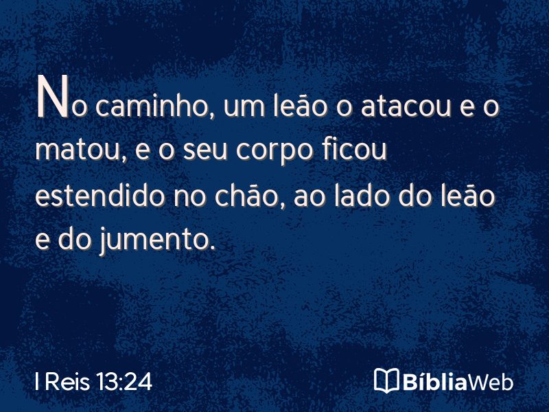 I Reis 13:24 em imagem para compartilhar
