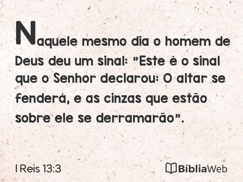 I Reis 13:3 em imagem para compartilhar