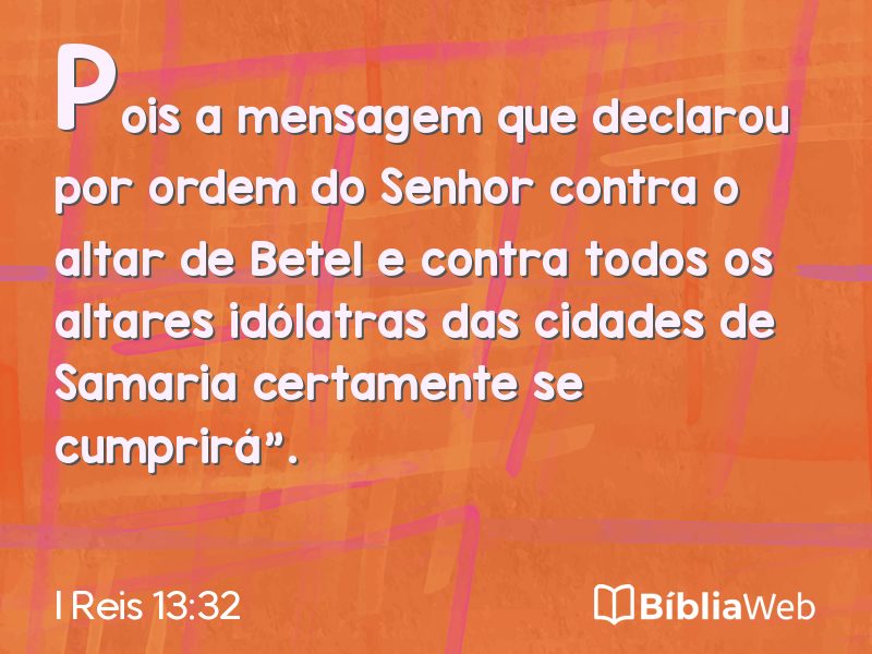 I Reis 13:32 em imagem para compartilhar