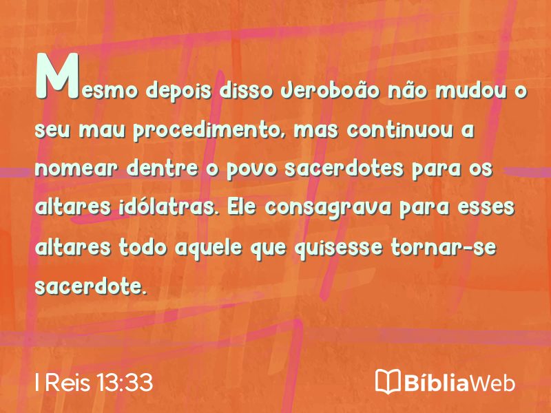 I Reis 13:33 em imagem para compartilhar