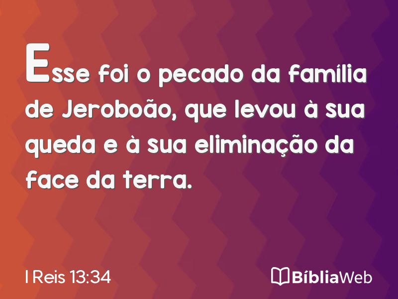 I Reis 13:34 em imagem para compartilhar