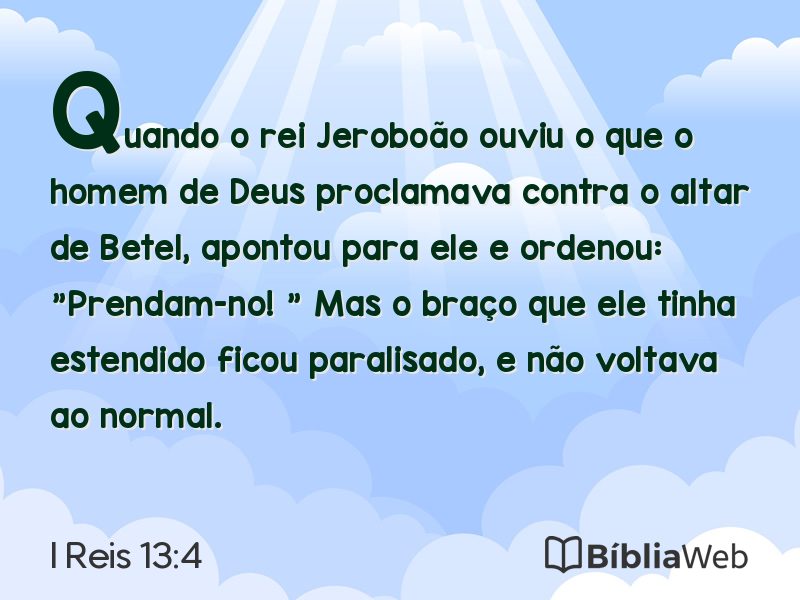 I Reis 13:4 em imagem para compartilhar
