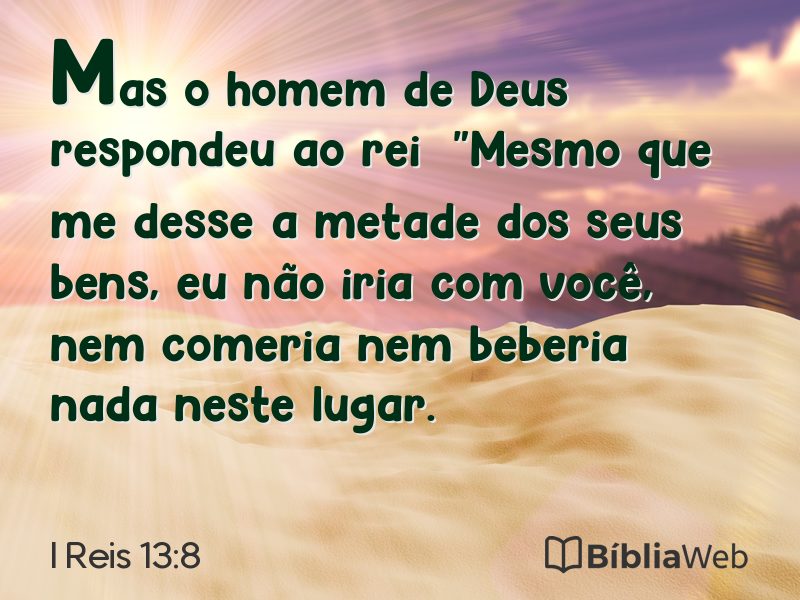 I Reis 13:8 em imagem para compartilhar