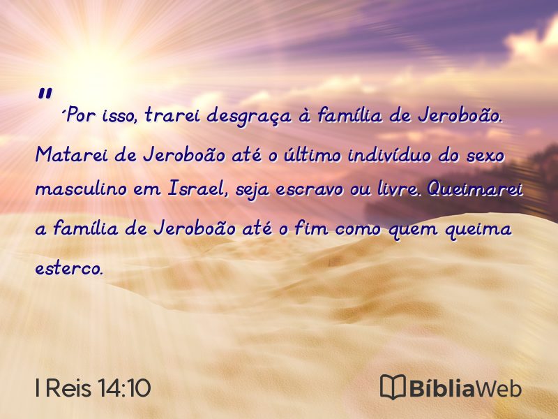 I Reis 14:10 em imagem para compartilhar