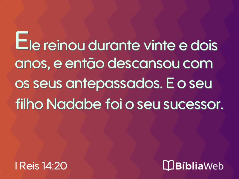 I Reis 14:20 em imagem para compartilhar