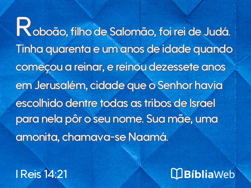 I Reis 14:21 em imagem para compartilhar