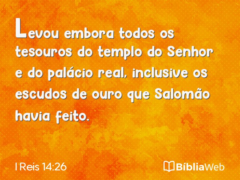 I Reis 14:26 em imagem para compartilhar