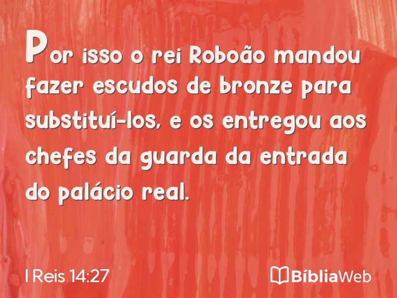 I Reis 14:27 em imagem para compartilhar
