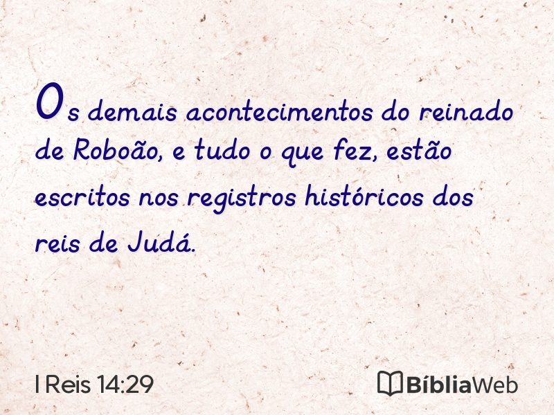 I Reis 14:29 em imagem para compartilhar