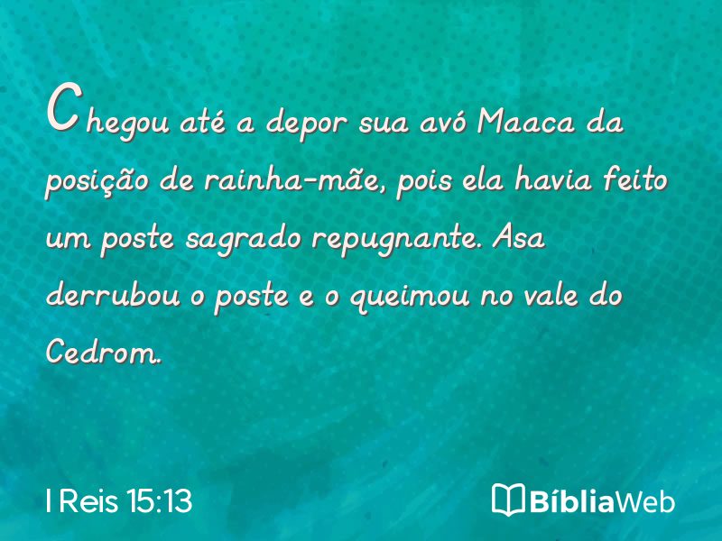 I Reis 15:13 em imagem para compartilhar