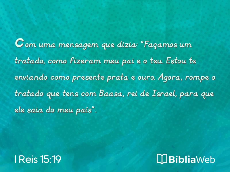 I Reis 15:19 em imagem para compartilhar