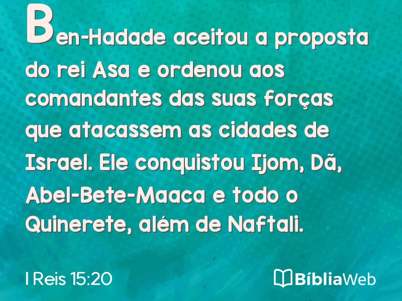 I Reis 15:20 em imagem para compartilhar