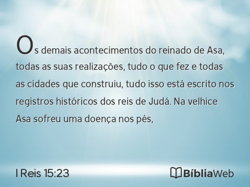 I Reis 15:23 em imagem para compartilhar