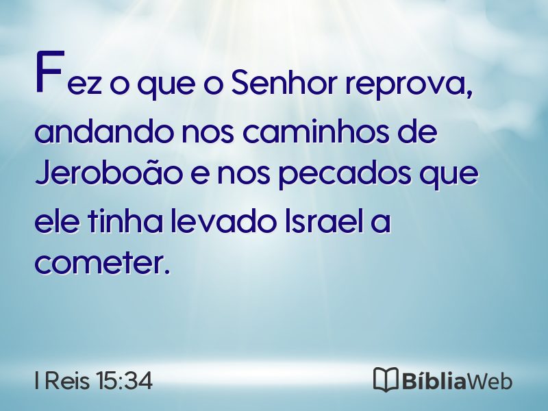 I Reis 15:34 em imagem para compartilhar