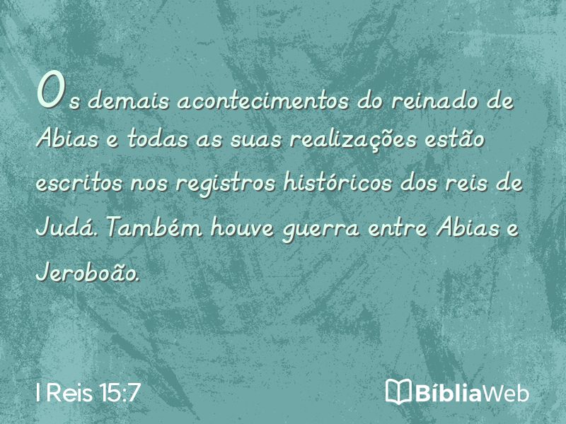 I Reis 15:7 em imagem para compartilhar