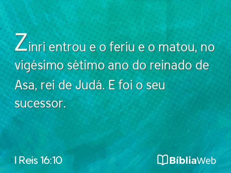 I Reis 16:10 em imagem para compartilhar