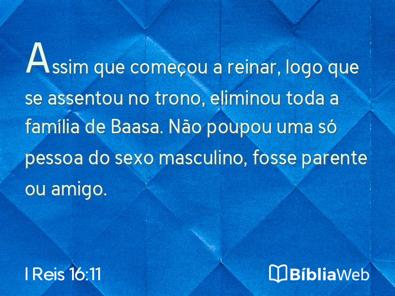 I Reis 16:11 em imagem para compartilhar