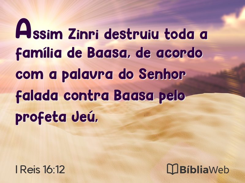 I Reis 16:12 em imagem para compartilhar