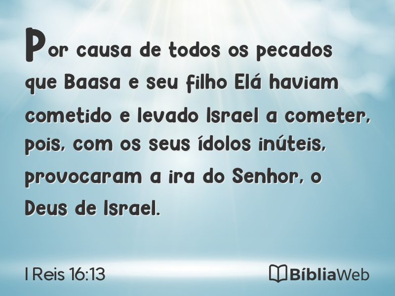 I Reis 16:13 em imagem para compartilhar