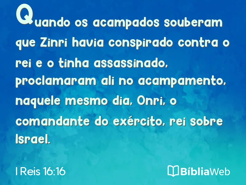 I Reis 16:16 em imagem para compartilhar