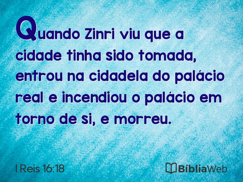 I Reis 16:18 em imagem para compartilhar