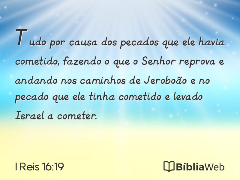 I Reis 16:19 em imagem para compartilhar