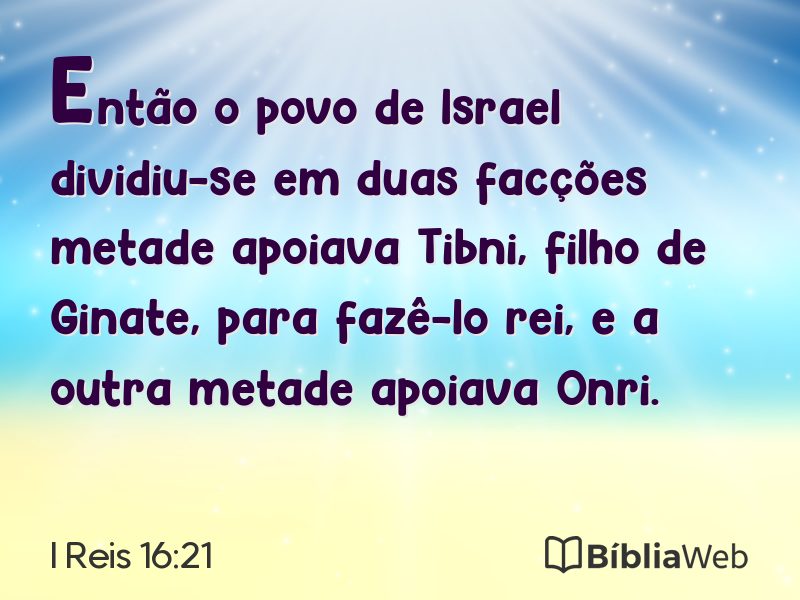 I Reis 16:21 em imagem para compartilhar