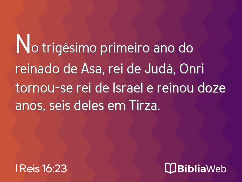 I Reis 16:23 em imagem para compartilhar