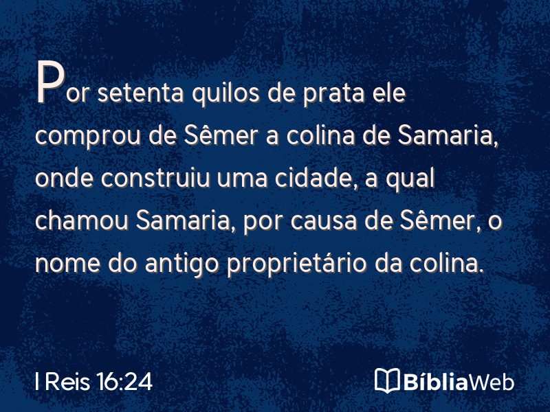 I Reis 16:24 em imagem para compartilhar