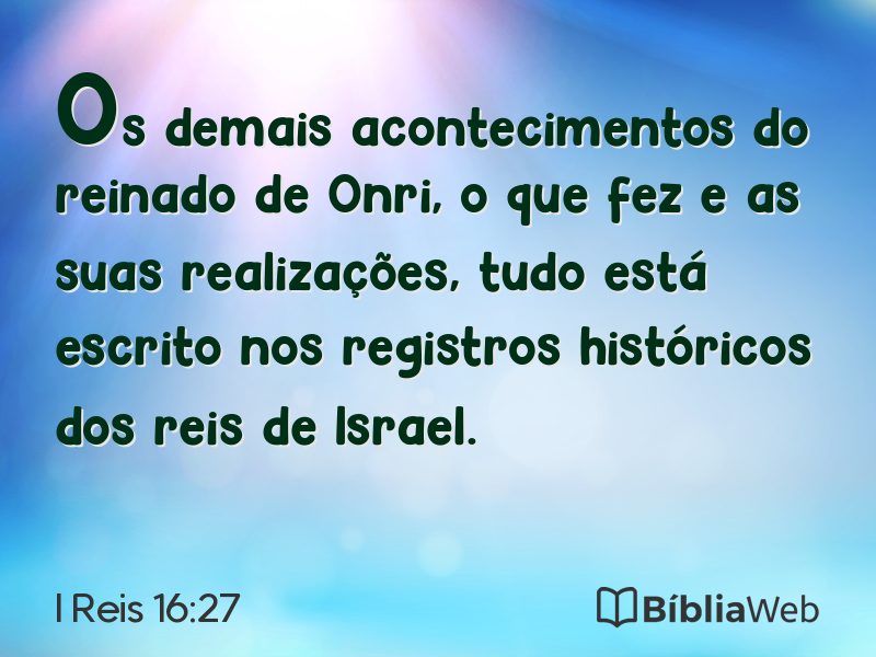 I Reis 16:27 em imagem para compartilhar