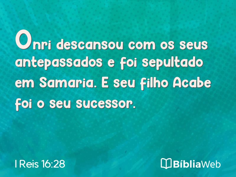 I Reis 16:28 em imagem para compartilhar