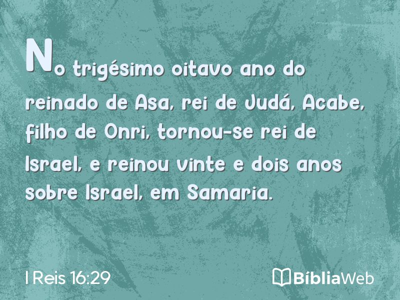 I Reis 16:29 em imagem para compartilhar