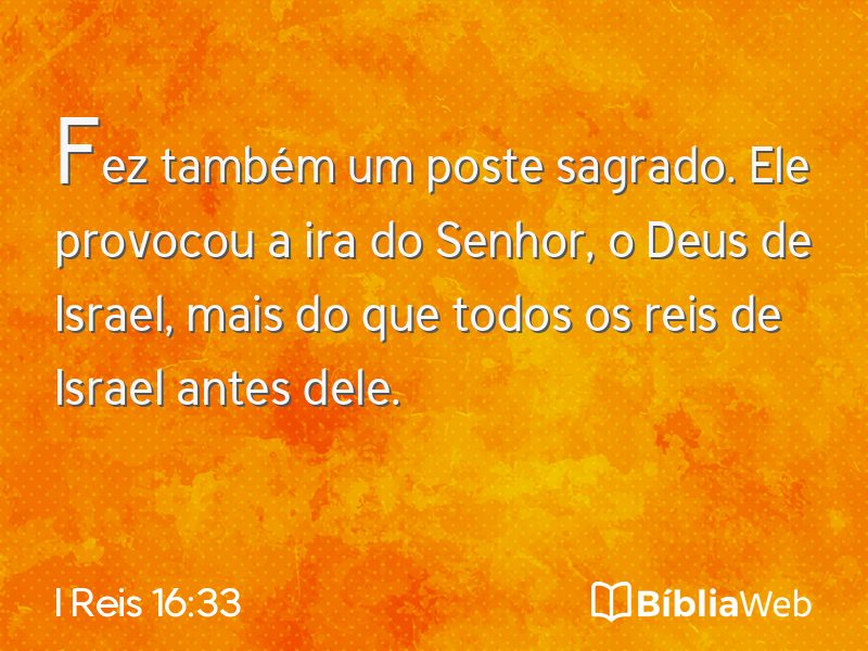 I Reis 16:33 em imagem para compartilhar