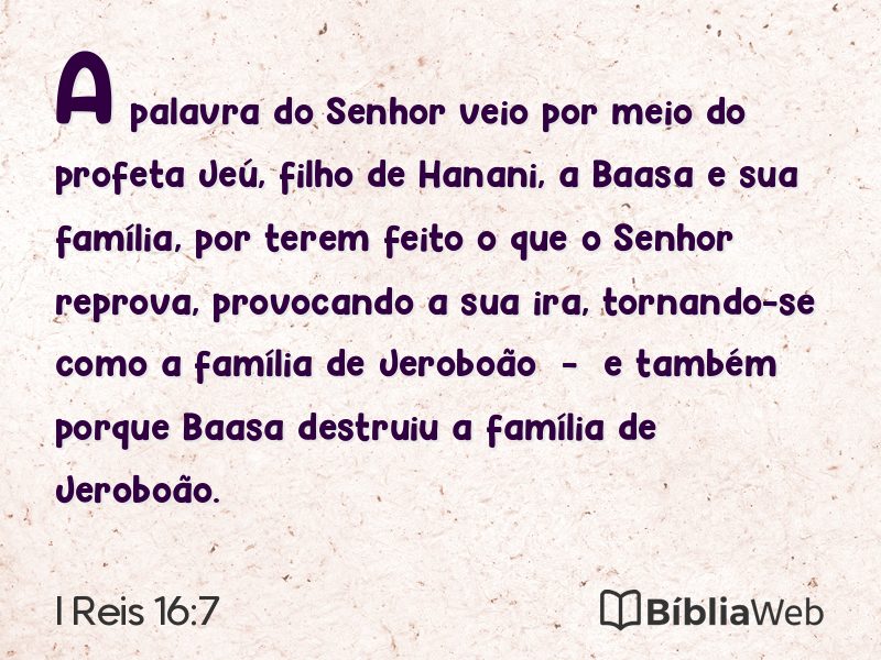 I Reis 16:7 em imagem para compartilhar