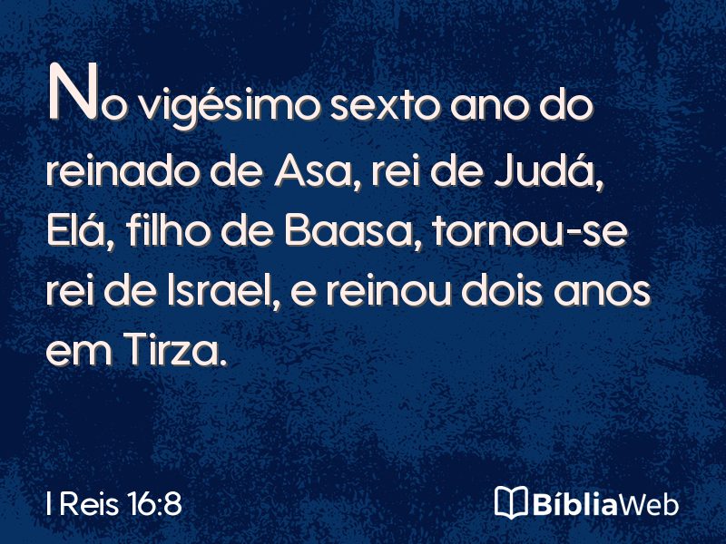I Reis 16:8 em imagem para compartilhar