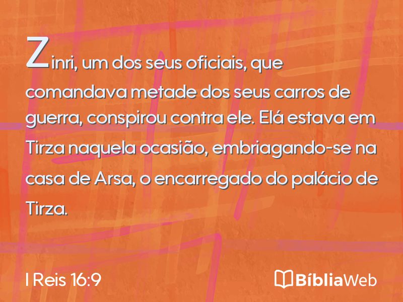 I Reis 16:9 em imagem para compartilhar