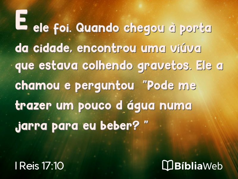 I Reis 17:10 em imagem para compartilhar