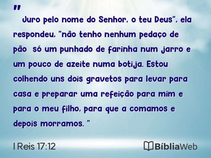 I Reis 17:12 em imagem para compartilhar