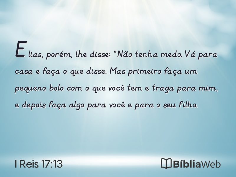 I Reis 17:13 em imagem para compartilhar