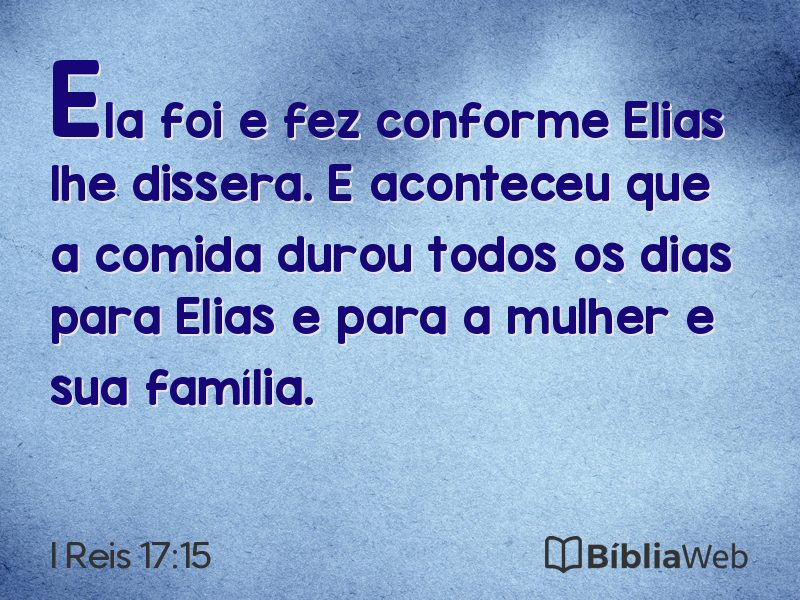 I Reis 17:15 em imagem para compartilhar