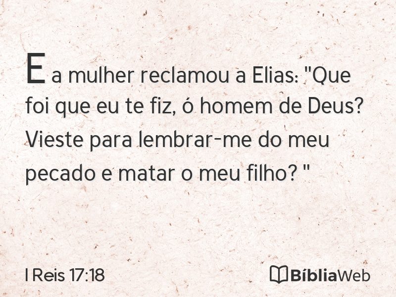 I Reis 17:18 em imagem para compartilhar