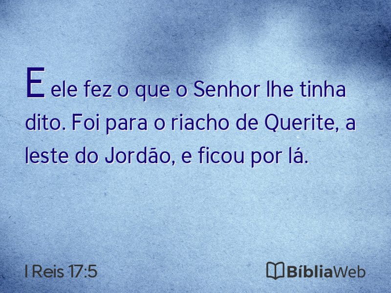 I Reis 17:5 em imagem para compartilhar