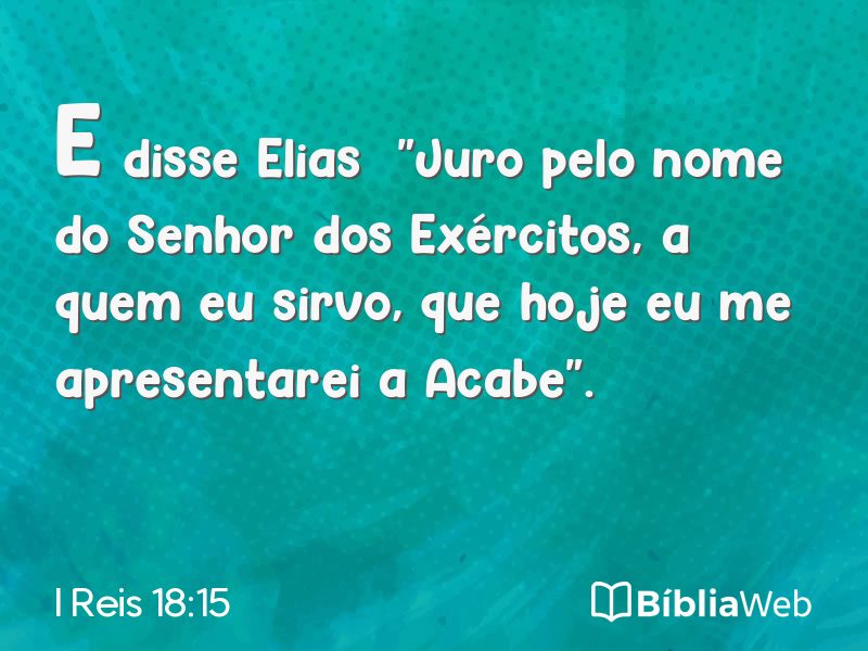 I Reis 18:15 em imagem para compartilhar