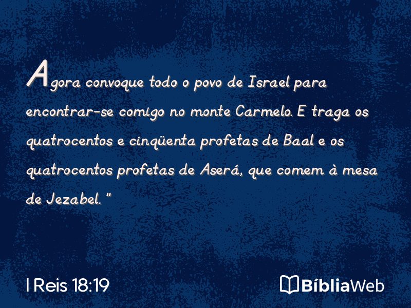I Reis 18:19 em imagem para compartilhar