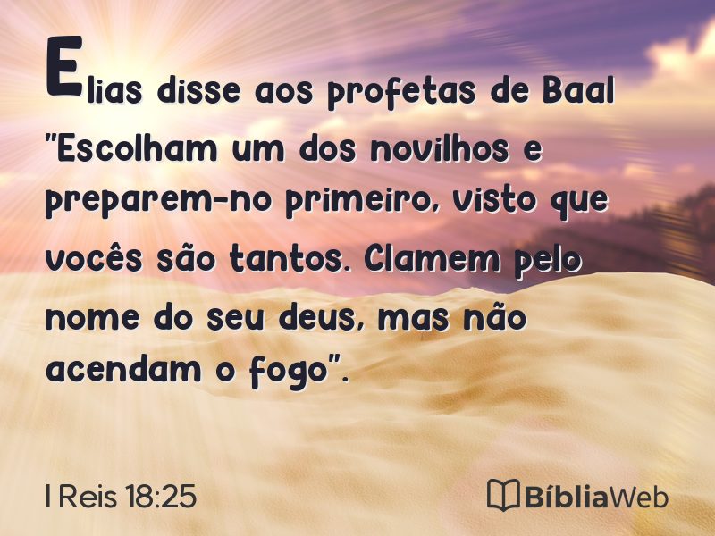 I Reis 18:25 em imagem para compartilhar